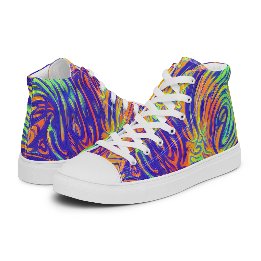 Kinetic Prism on Men's High Top Canvas Shoes — Left