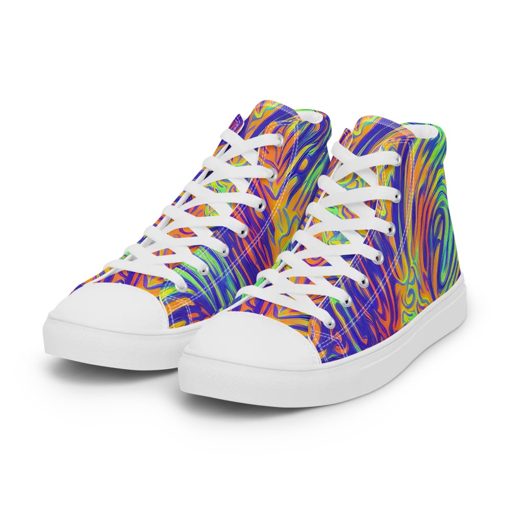 Kinetic Prism on Women's High Top Canvas Shoes — Left Front