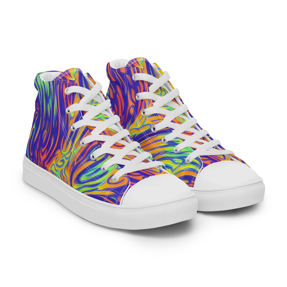 Kinetic Prism on Women's High Top Canvas Shoes — Right Front