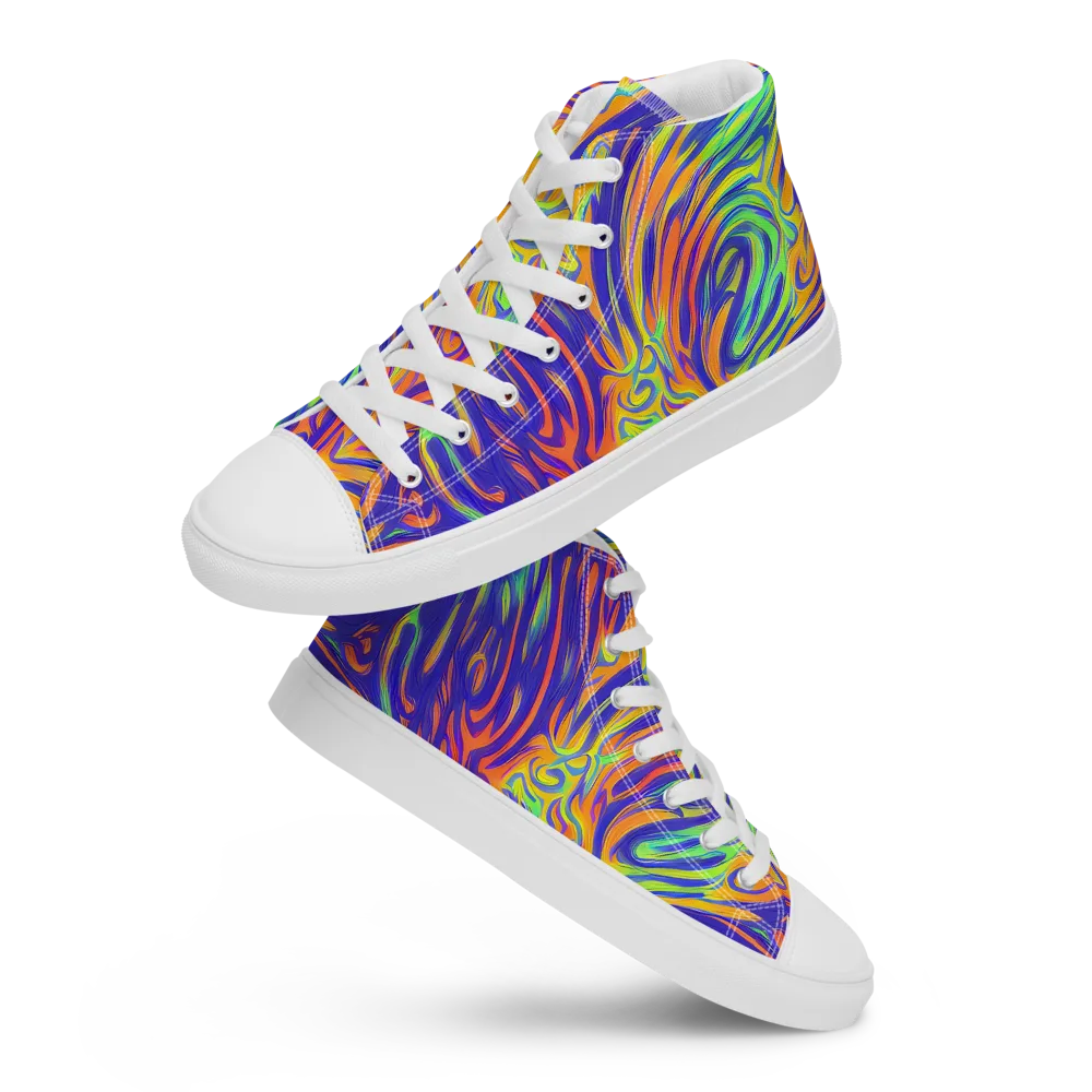 Kinetic Prism on Women's High Top Canvas Shoes — Front