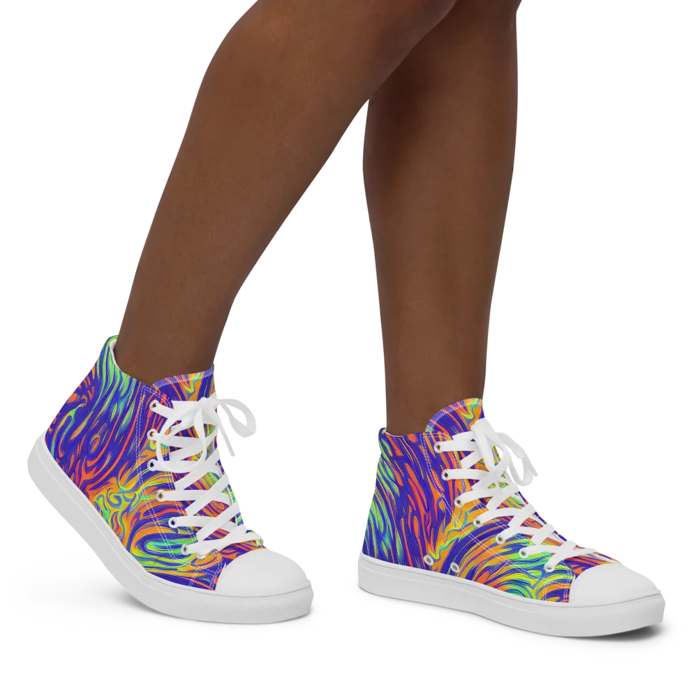 Kinetic Prism on Women's High Top Canvas Shoes — Right