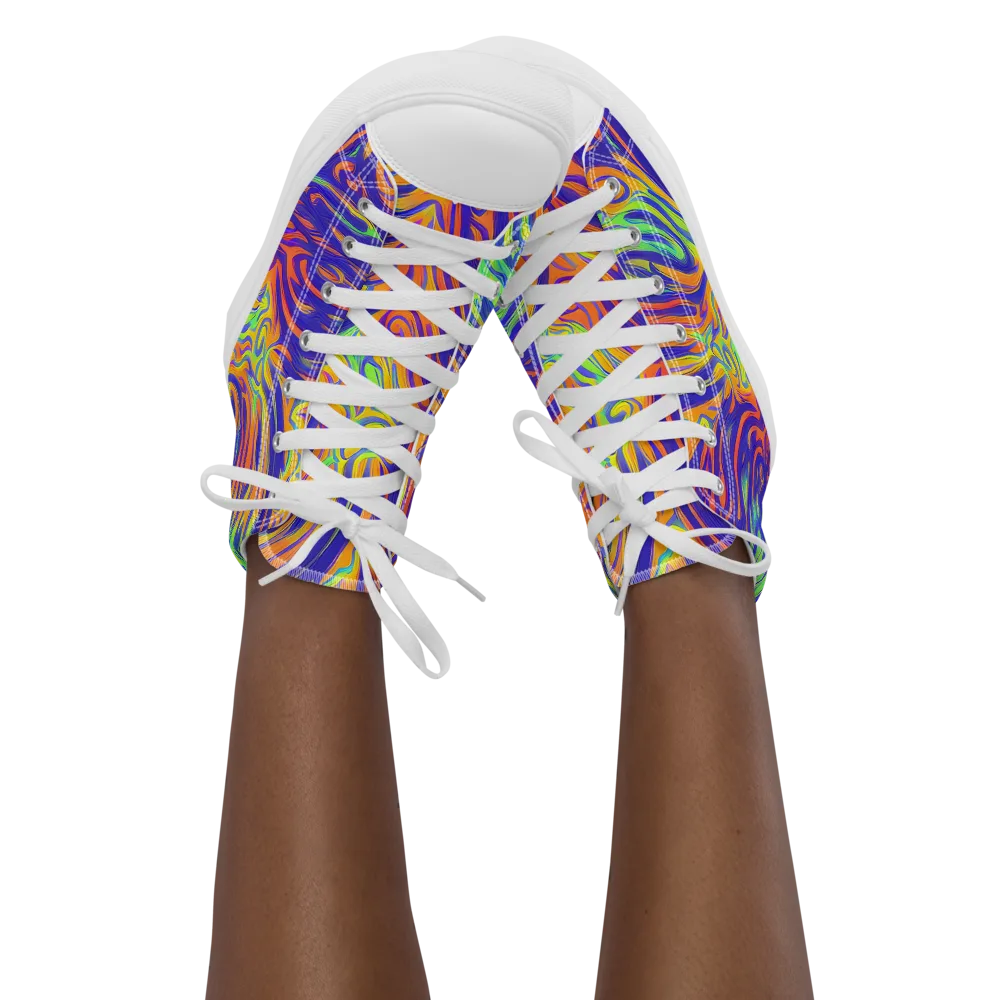 Kinetic Prism on Women's High Top Canvas Shoes — Front