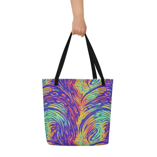 Kinetic Prism on a Large Tote Bag W/ Pocket