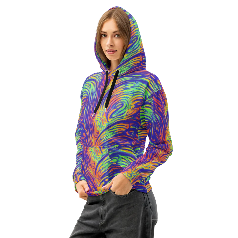 Kinetic Prism on Cotton Hoodie — Left Front