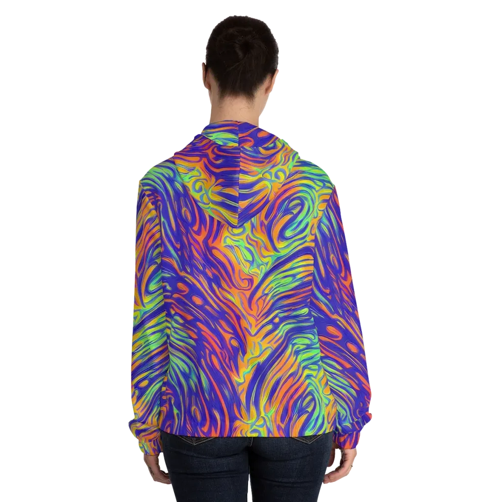 Kinetic Prism on Women's Full-Zip Hoodie — Back On Person