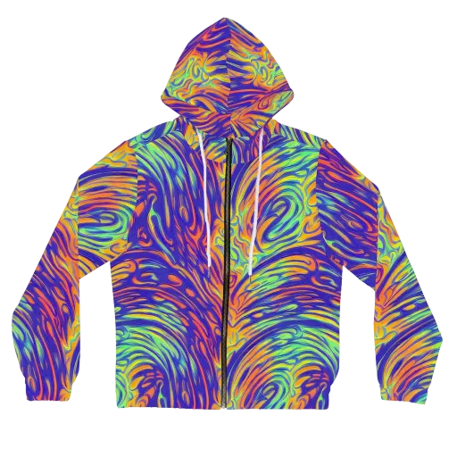 Kinetic Prism on a Women's Full-Zip Hoodie