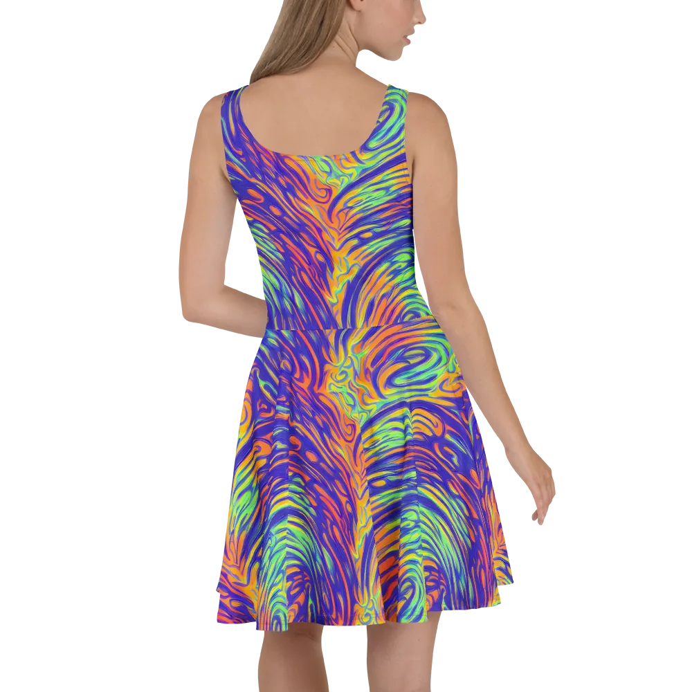 Kinetic Prism on Skater Dress — Back