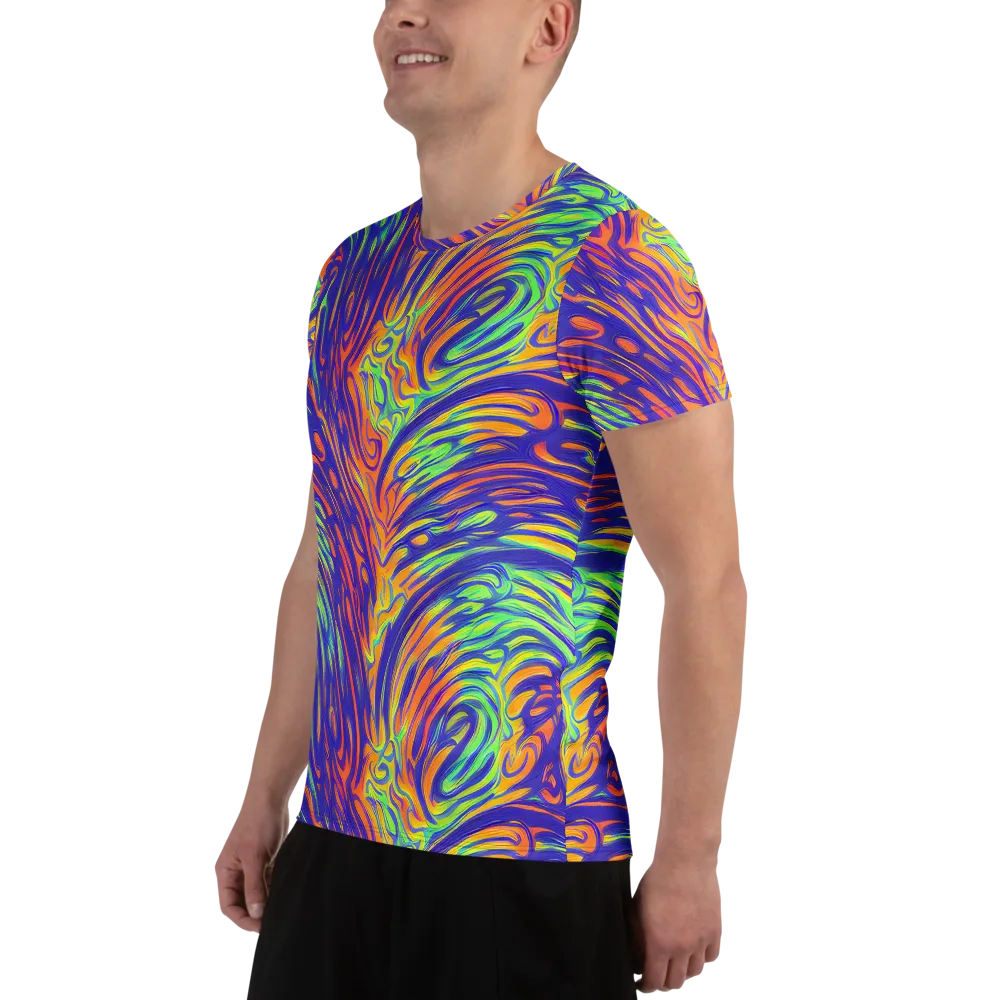 Kinetic Prism on Men's Athletic T-Shirt — Left