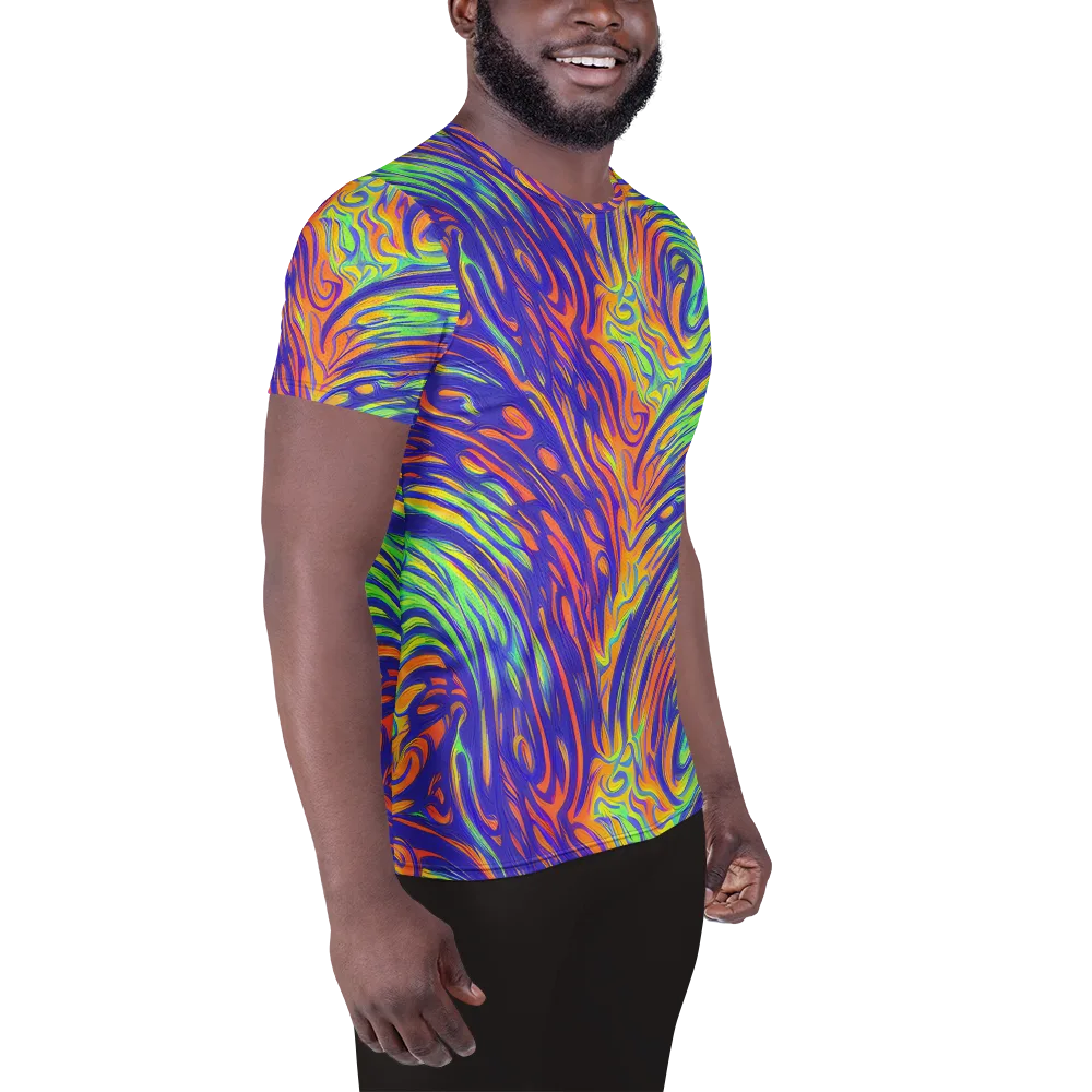 Kinetic Prism on Men's Athletic T-Shirt — Right