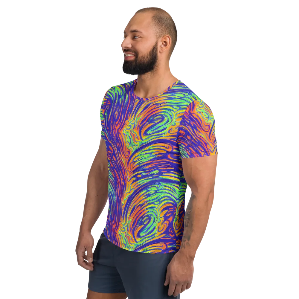 Kinetic Prism on Men's Athletic T-Shirt — Left