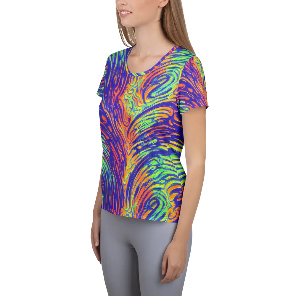 Kinetic Prism on Women's Athletic T-Shirt — Left