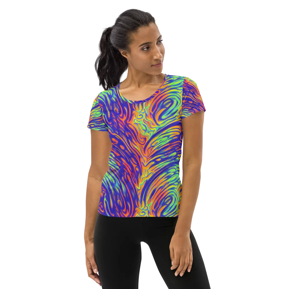 Kinetic Prism on Women's Athletic T-Shirt — Front