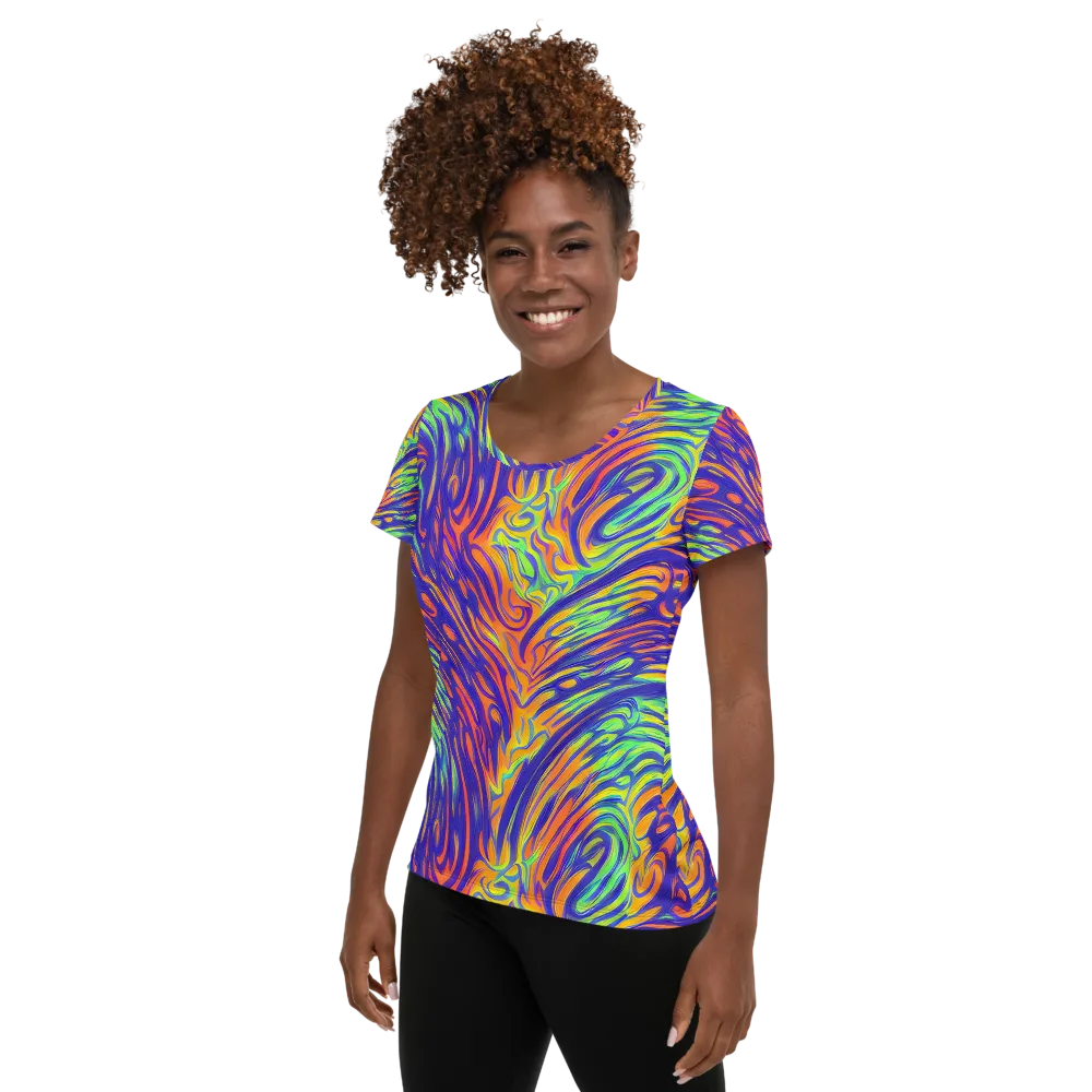 Kinetic Prism on Women's Athletic T-Shirt — Left
