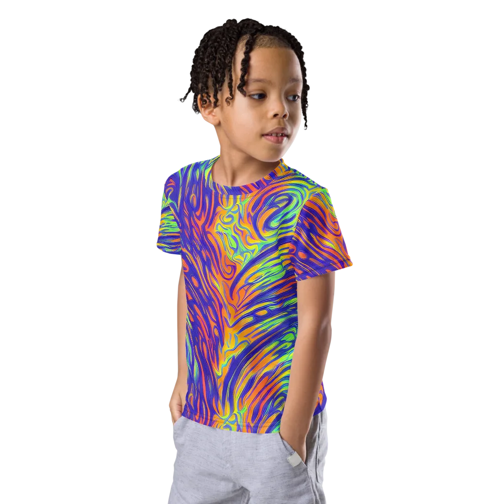 Kinetic Prism on Kids Crew Neck T-Shirt — Left Front