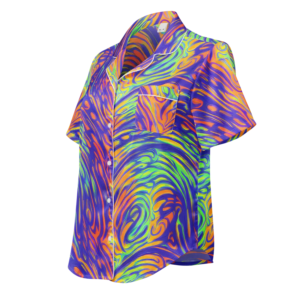 Kinetic Prism on Women's Short Sleeve Pajama Top — Left Front
