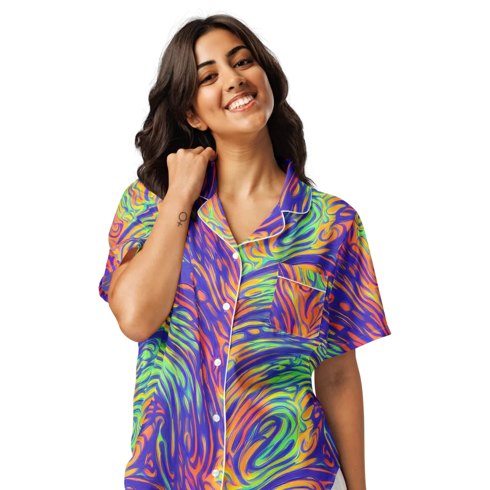 Kinetic Prism on Women's Short Sleeve Pajama Top — Front