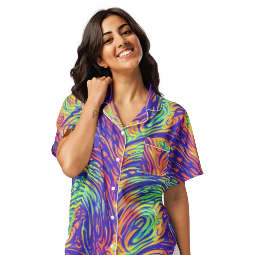 Kinetic Prism on a Women's Short Sleeve Pajama Top