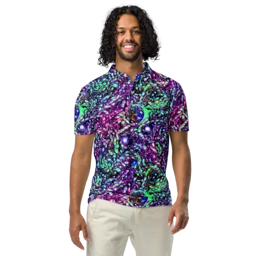 Vivid Abyss on a Men's Slim Fit Polo Shirt
