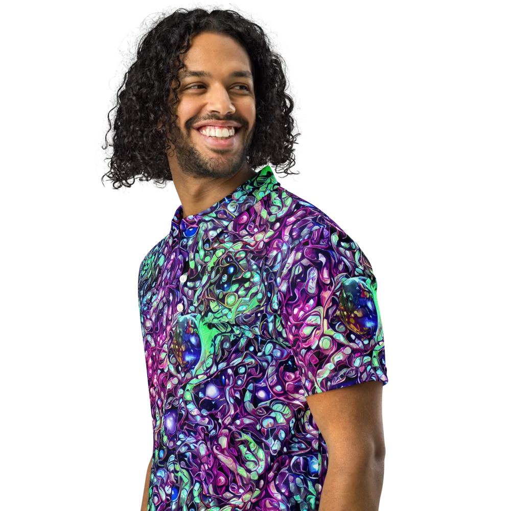 Vivid Abyss on Men's Slim Fit Polo Shirt — Left Front