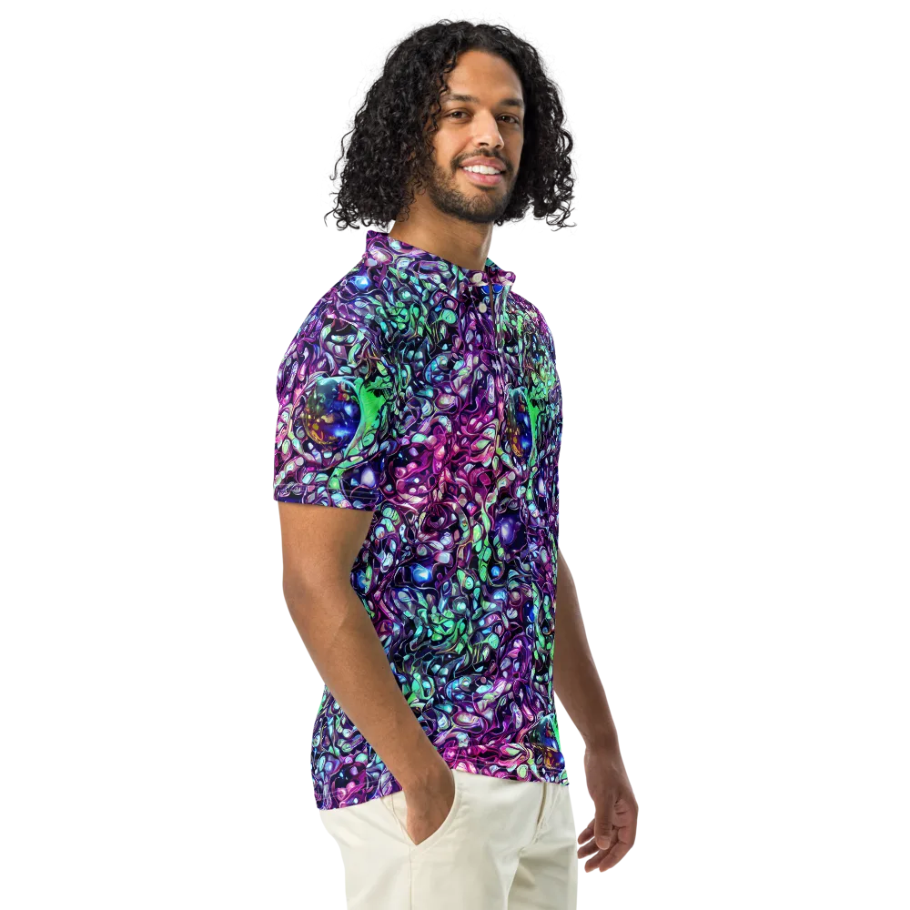 Vivid Abyss on Men's Slim Fit Polo Shirt — Right Front