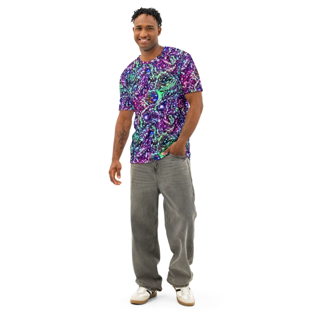 Vivid Abyss on Men's Cotton Crew Neck T-Shirt — Front