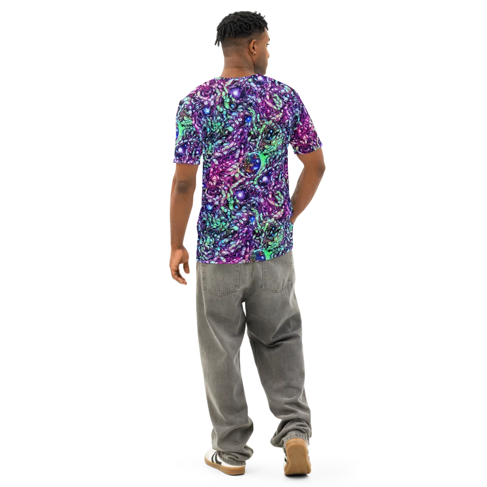 Vivid Abyss on Men's Cotton Crew Neck T-Shirt — Back