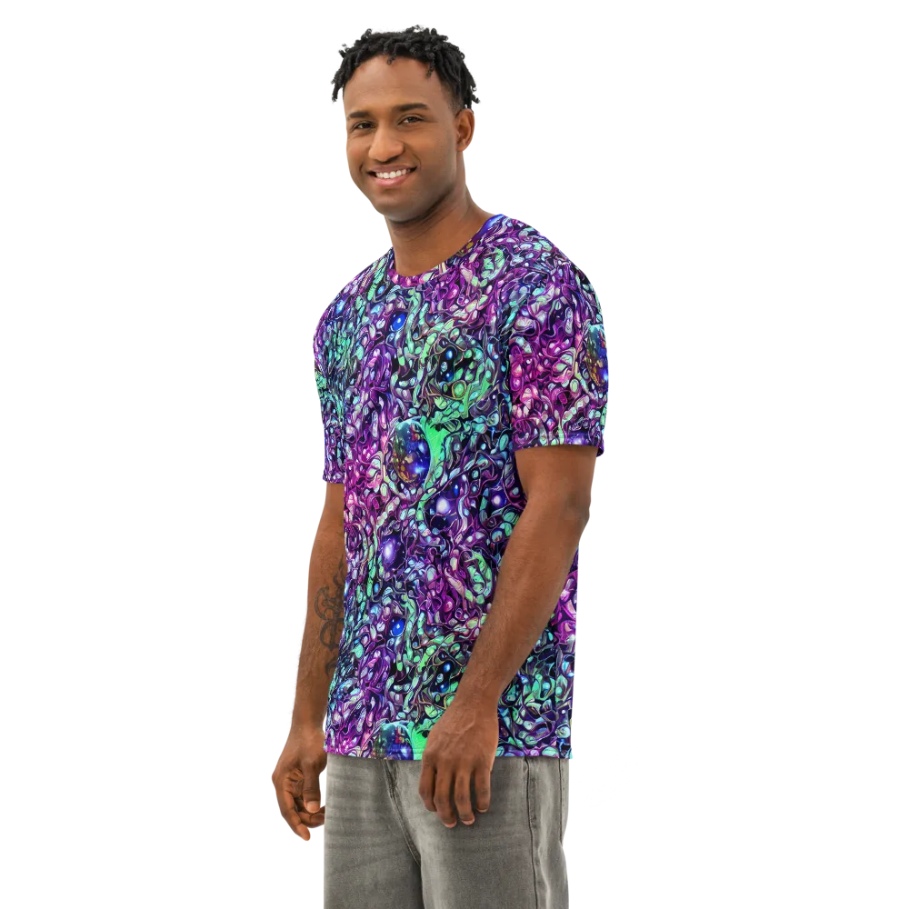 Vivid Abyss on Men's Cotton Crew Neck T-Shirt — Left Front
