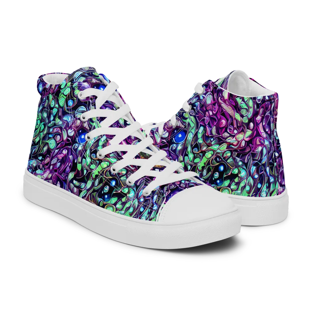 Vivid Abyss on Men's High Top Canvas Shoes — Right