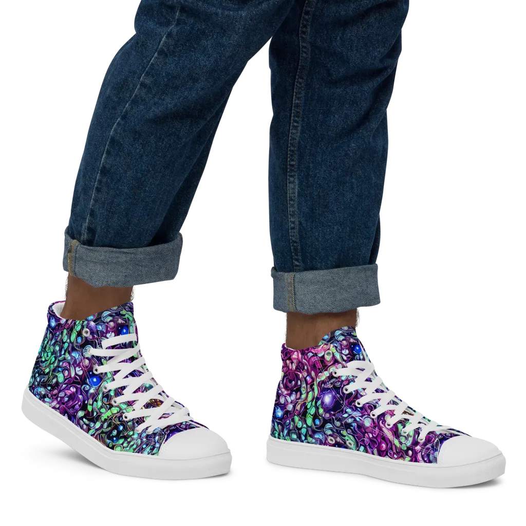 Vivid Abyss on Men's High Top Canvas Shoes — Right