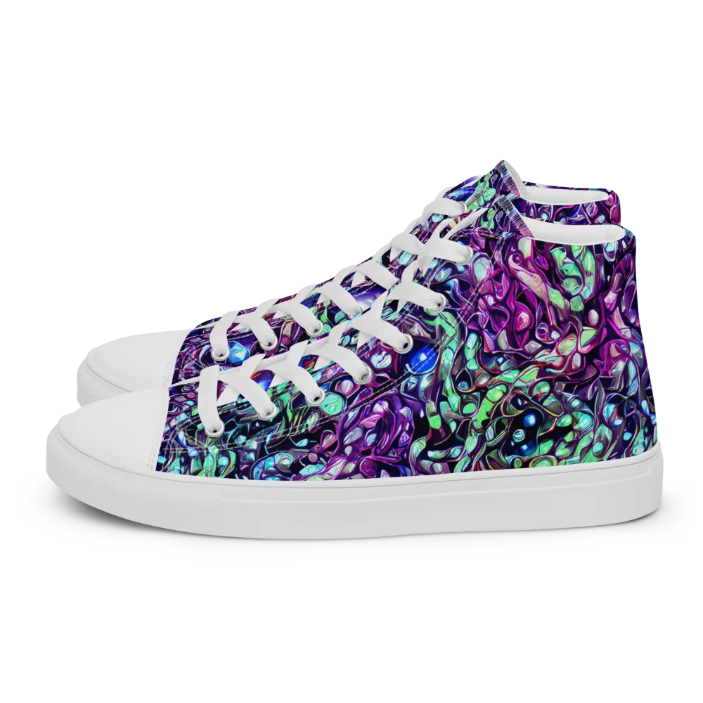 Vivid Abyss on Women's High Top Canvas Shoes — Left