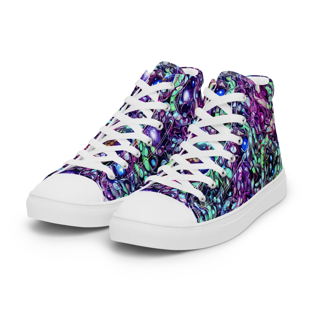 Vivid Abyss on Women's High Top Canvas Shoes — Left Front