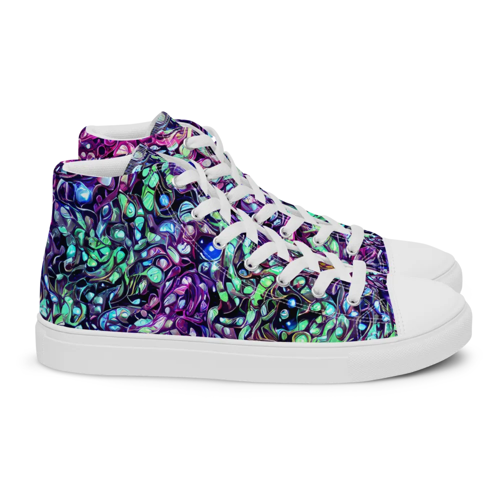 Vivid Abyss on Women's High Top Canvas Shoes — Right