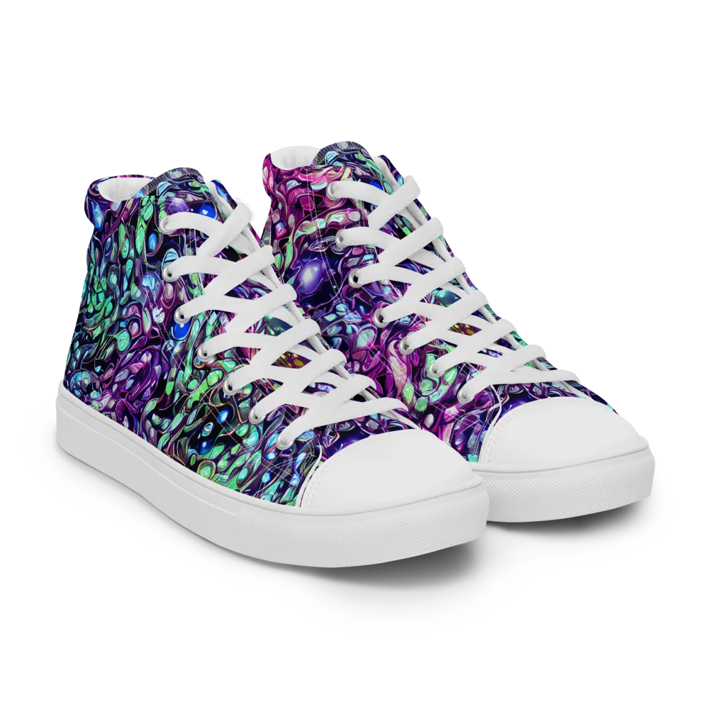 Vivid Abyss on Women's High Top Canvas Shoes — Right Front