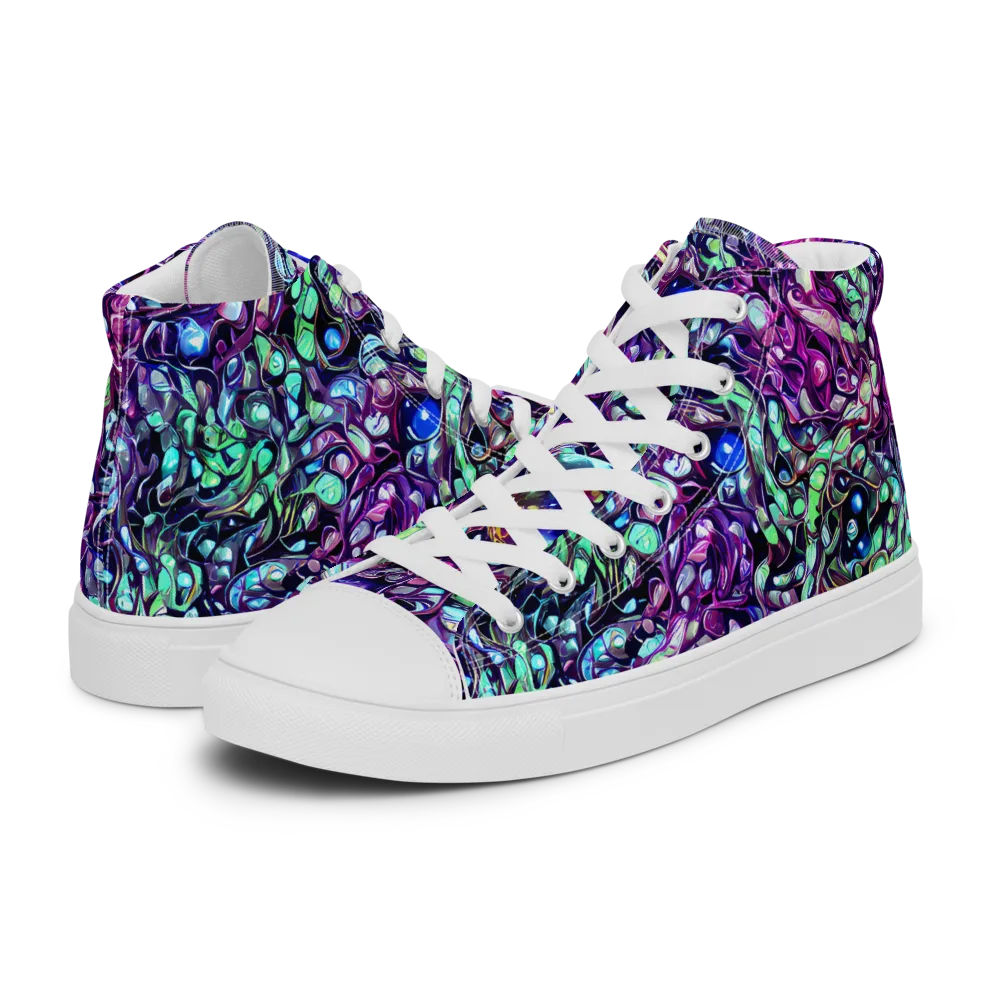 Vivid Abyss on Women's High Top Canvas Shoes — Left