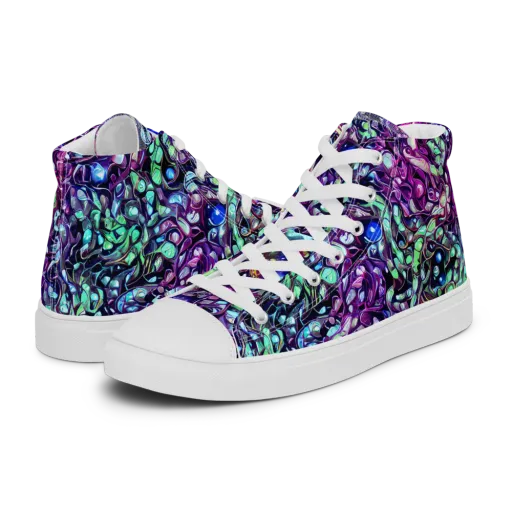 Vivid Abyss on a Women's High Top Canvas Shoes
