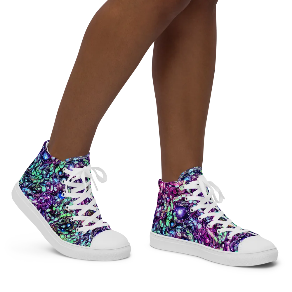 Vivid Abyss on Women's High Top Canvas Shoes — Right