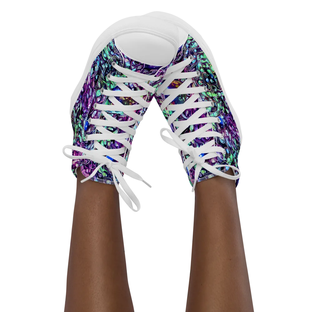 Vivid Abyss on Women's High Top Canvas Shoes — Front