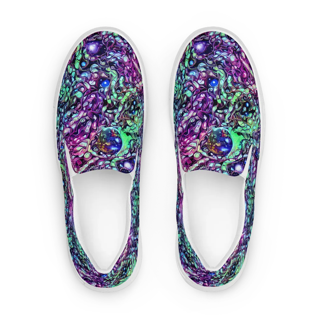 Vivid Abyss on Men's Slip-On Canvas Shoes — Front