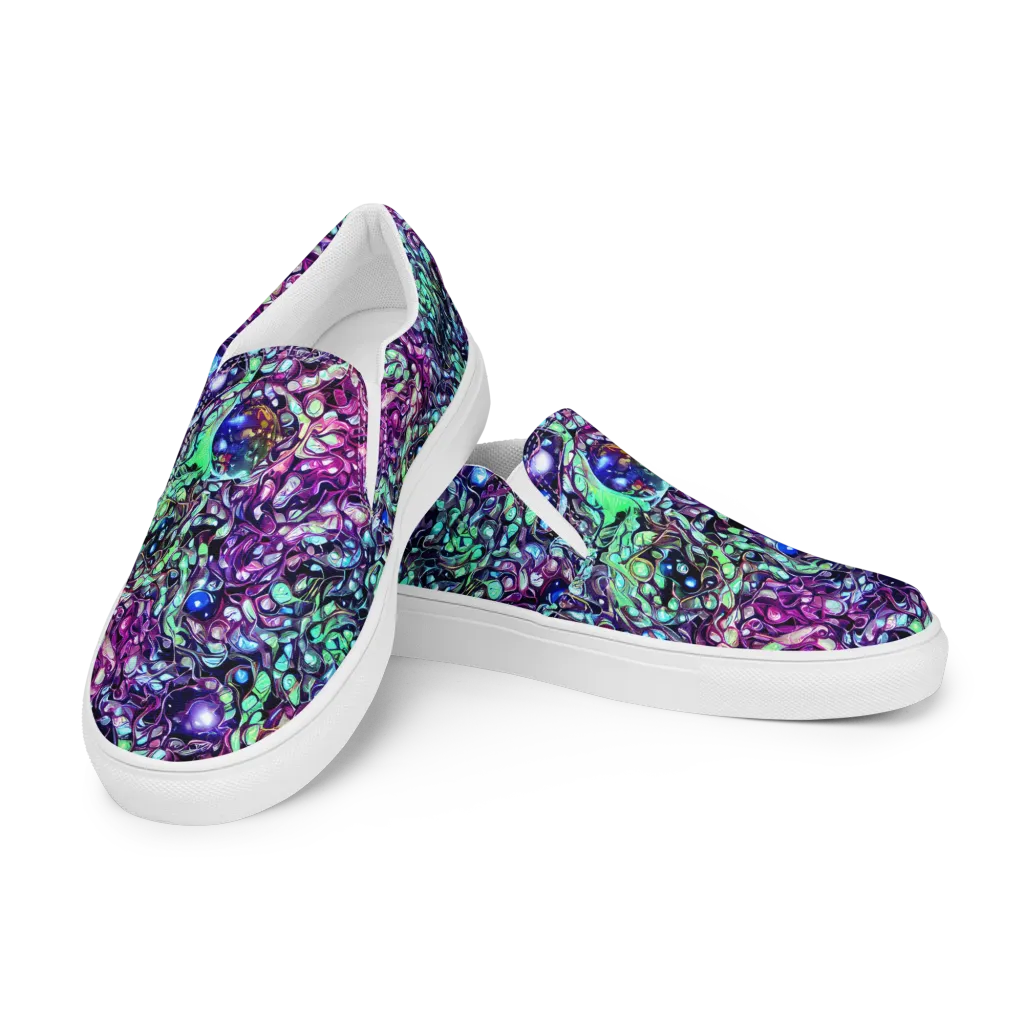 Vivid Abyss on Men's Slip-On Canvas Shoes — Left Front