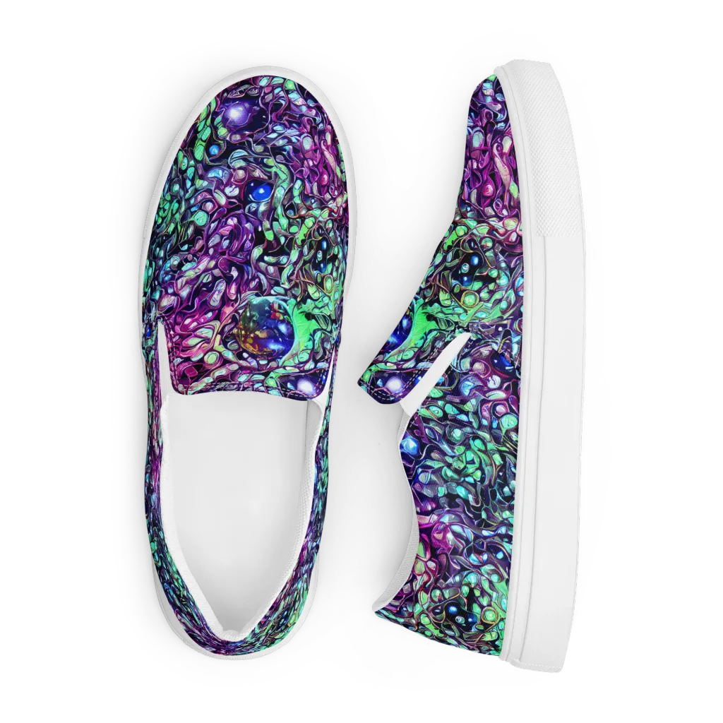 Vivid Abyss on Men's Slip-On Canvas Shoes — Front