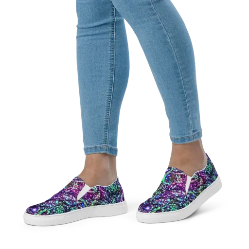 Vivid Abyss on a Women's Slip-On Canvas Shoes