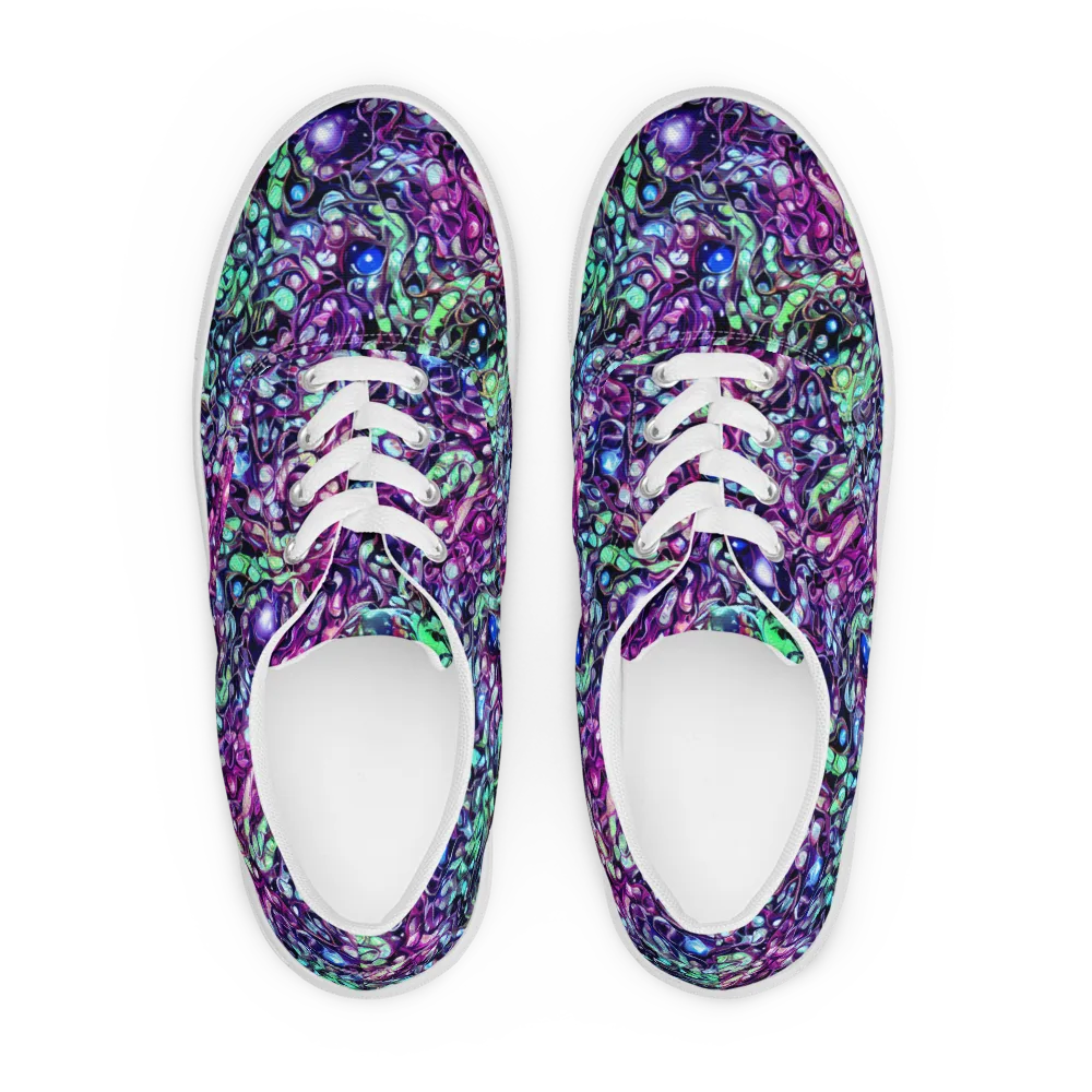 Vivid Abyss on Men's Lace-Up Canvas Shoes — Front