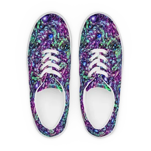Vivid Abyss on a Men's Lace-Up Canvas Shoes