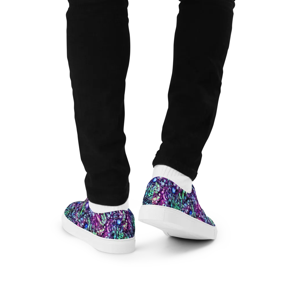 Vivid Abyss on Men's Lace-Up Canvas Shoes — Back