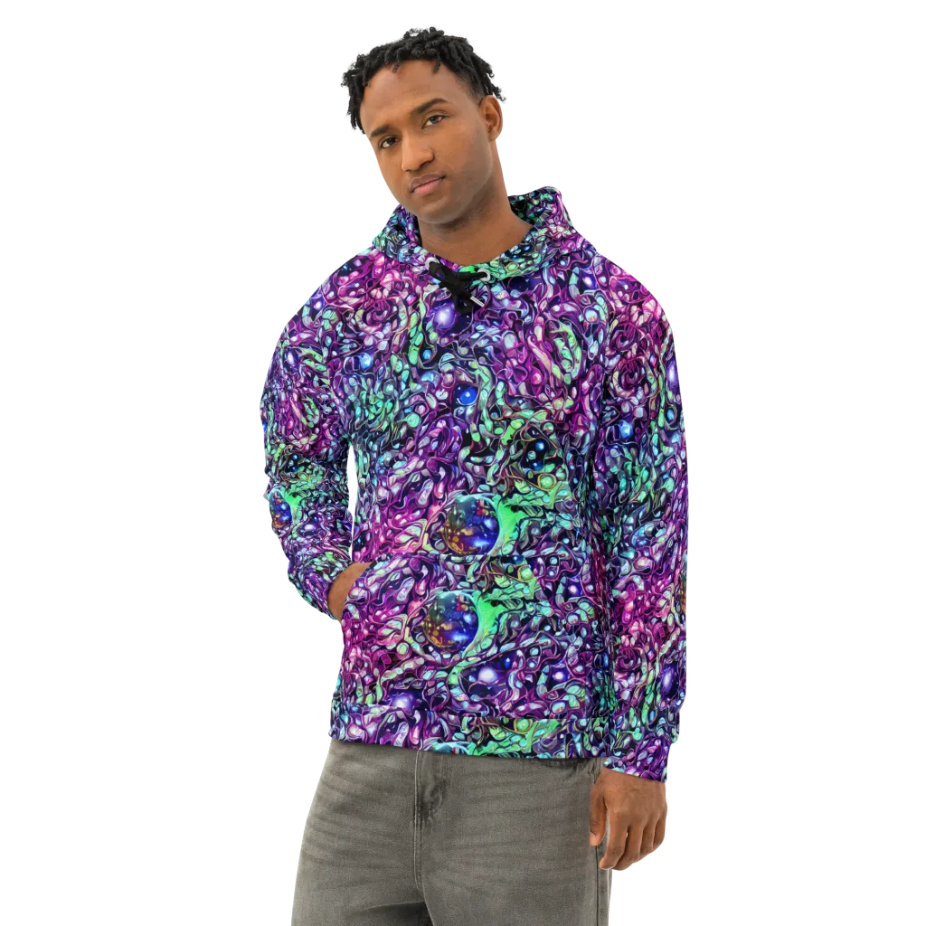 Vivid Abyss on Cotton Hoodie — Left Front