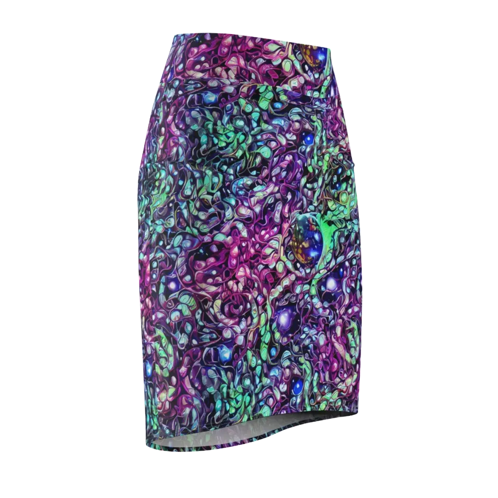 Vivid Abyss on Pencil Skirt — Front Side