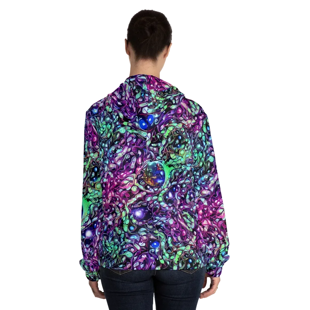 Vivid Abyss on Women's Full-Zip Hoodie — Back On Person