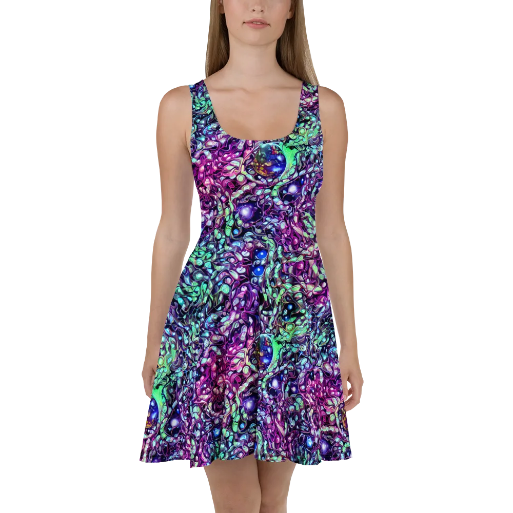 Vivid Abyss on Skater Dress — Front