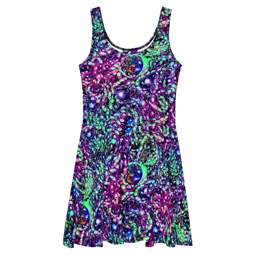 Vivid Abyss on Skater Dress — Front