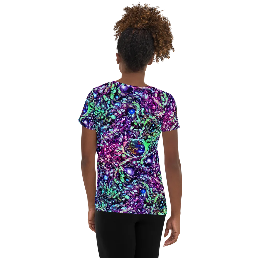 Vivid Abyss on Women's Athletic T-Shirt — Back